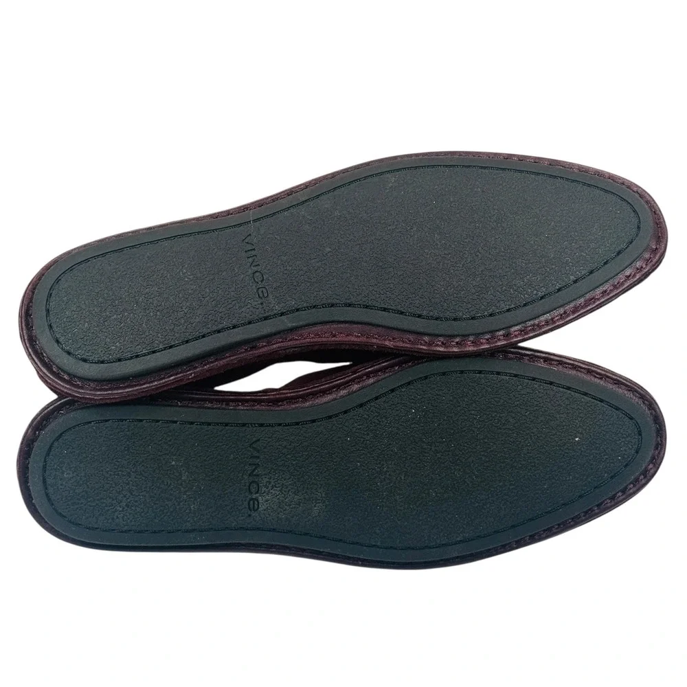 Vince Burgundy Suede D'Orsay‎ Flats Womens 5 35 Minimalist Pointed Toe Slip-On